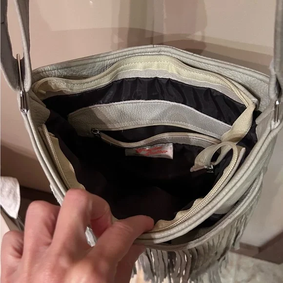 Fringe Shoulder Bag in Gray - Picture 4 of 5